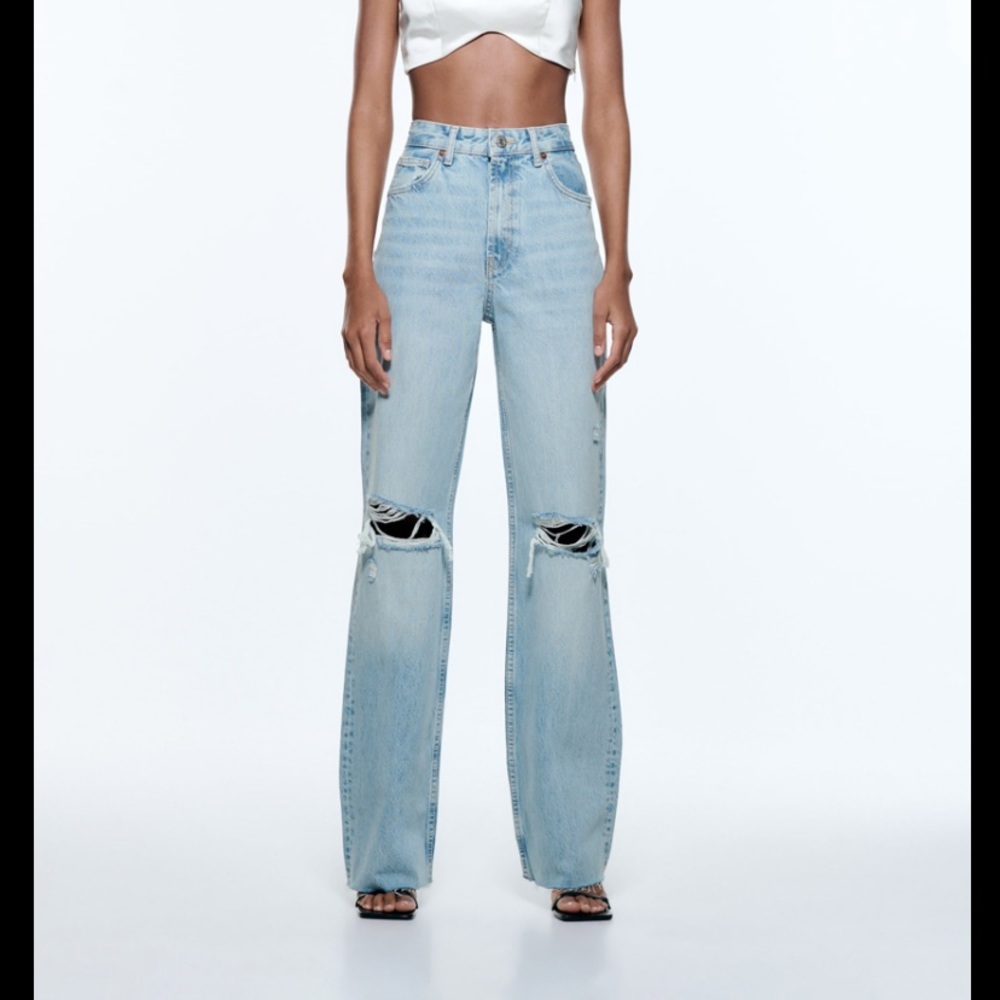 Zara wide leg full length jeans